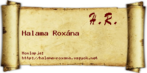 Halama Roxána névjegykártya
